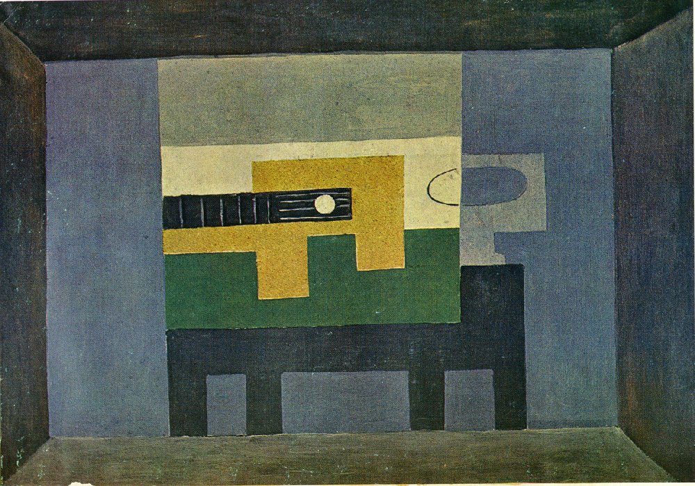 Picasso Guitar and jug on a table 1918